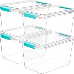 Alternative view of 4 Pack 6 Qt Plastic Storage Bins with Lids, Clear Sensory Bins, Stackable Containers for Organizing School & bifanuoyard