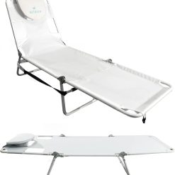 Alternative view of Ladies Comfort Lounger with Chest Support, Foldable and Portable Reclining Outdoor Patio Beach Lawn Camping