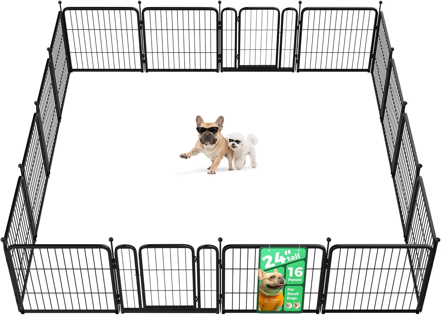 New Arrivals Rollick Dog Playpen, Indoor, 24 H, 8 Panels - Image 24
