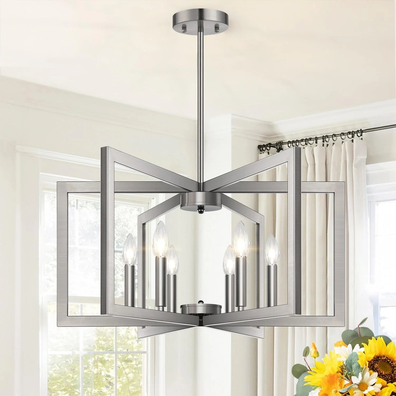 25-61 Height Adjustable Modern Matte Black Chandelier for Dining Room bifanuoyard - Image 4