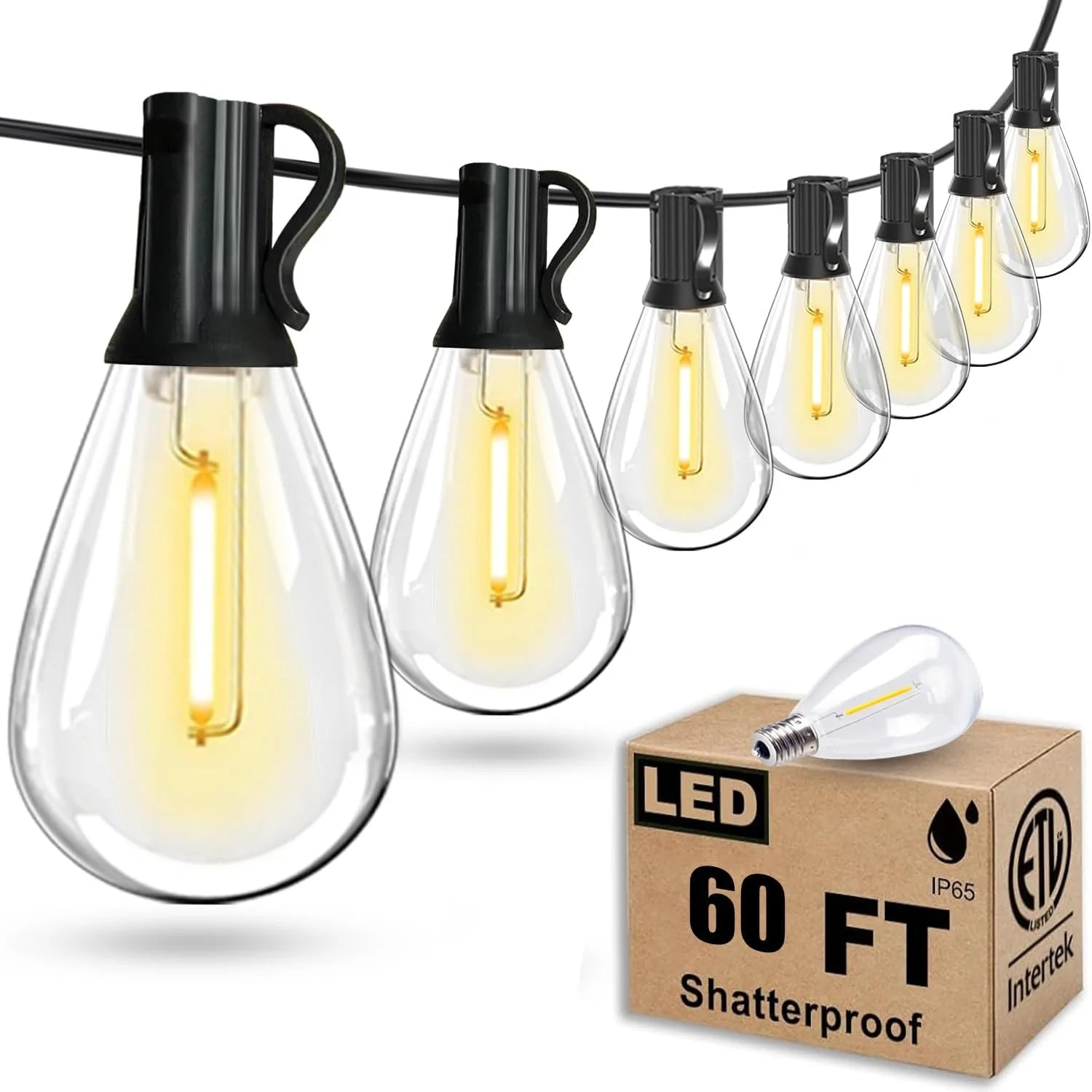 Tenmiro 200FT LED Outdoor String Lights with Remote, 74+2 Shatterproof Bulbs Dimmable Timing 3 Light Modes Outside Patio bifanuoyard