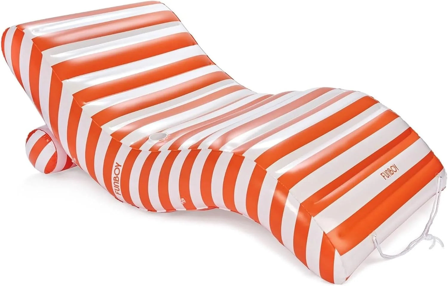 New Arrivals Giant Yellow & White Cabana Inflatable Chaise Lounger Pool Float, Chair Pool Float, Nearly 6 Feet Long - Image 3