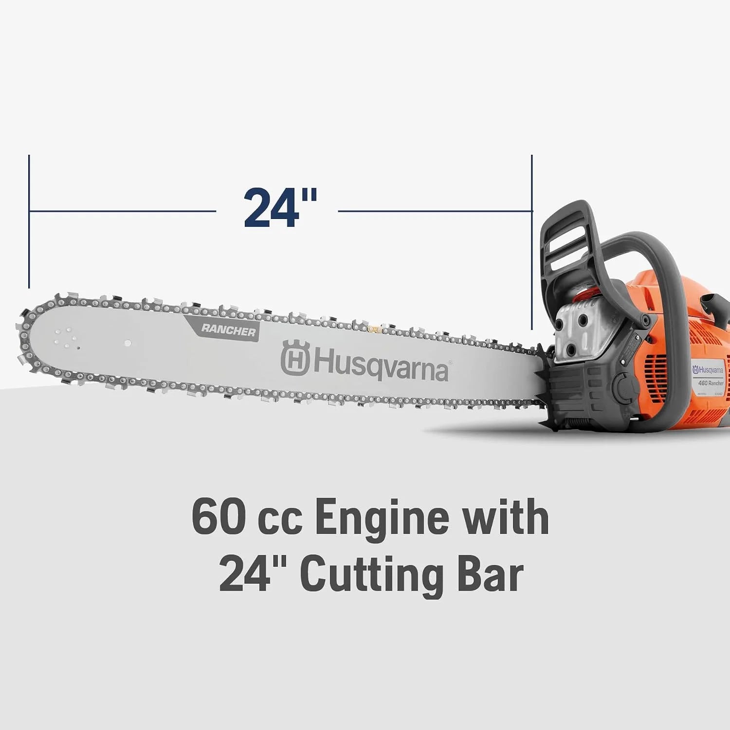 460 Rancher Gas Powered Chainsaw, 60.3-cc 3.6-HP, 2-Cycle X-Torq Engine, 24 Inch Chainsaw with Automatic Adjustable Oil Pump