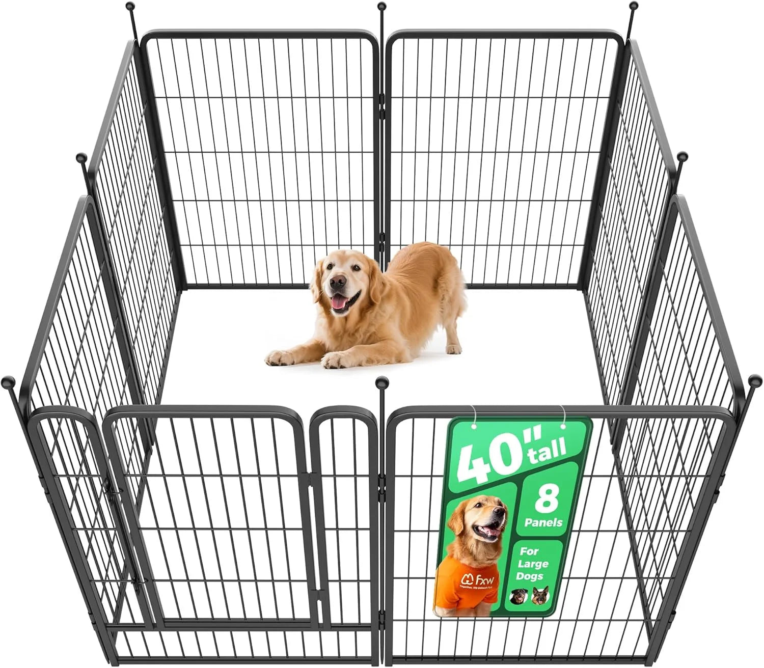 New Arrivals Rollick Dog Playpen, Indoor, 24 H, 8 Panels - Image 76