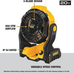 Alternative view of 20V MAX Portable Fan, Battery Powered Rechargeable Cordless Shop Fan, Up to 4.5 Hrs Runtime, 650 CFM