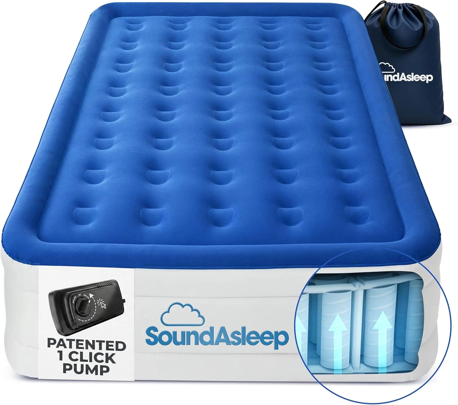 Dream Series Luxury Air Mattress with ComfortCoil Technology & Built-in High Capacity Pump for Home - Image 3