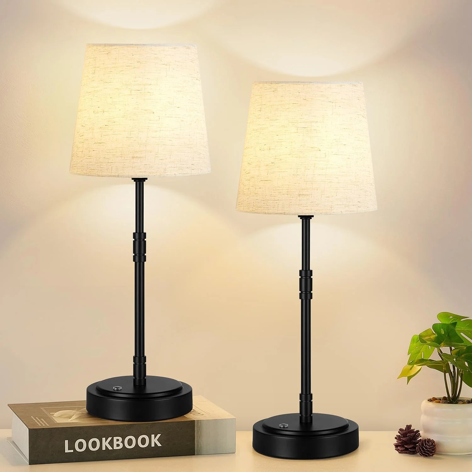 Cordless Table Lamps Set of 2 ¨C Battery Operated Lamp with 7500mAh Rechargeable Battery, Dimmable, Bulb Included bifanuoyard - Image 2