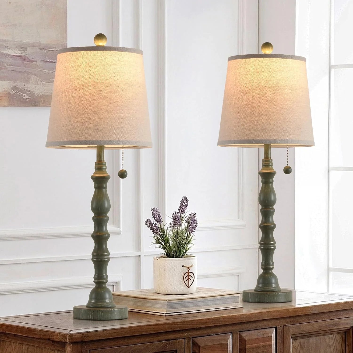 New Arrivals Modern Farmhouse Table Lamp Bedside Reading Lamps Living Room End Tables Set Lamps for Night Stands Bedroom - Image 6