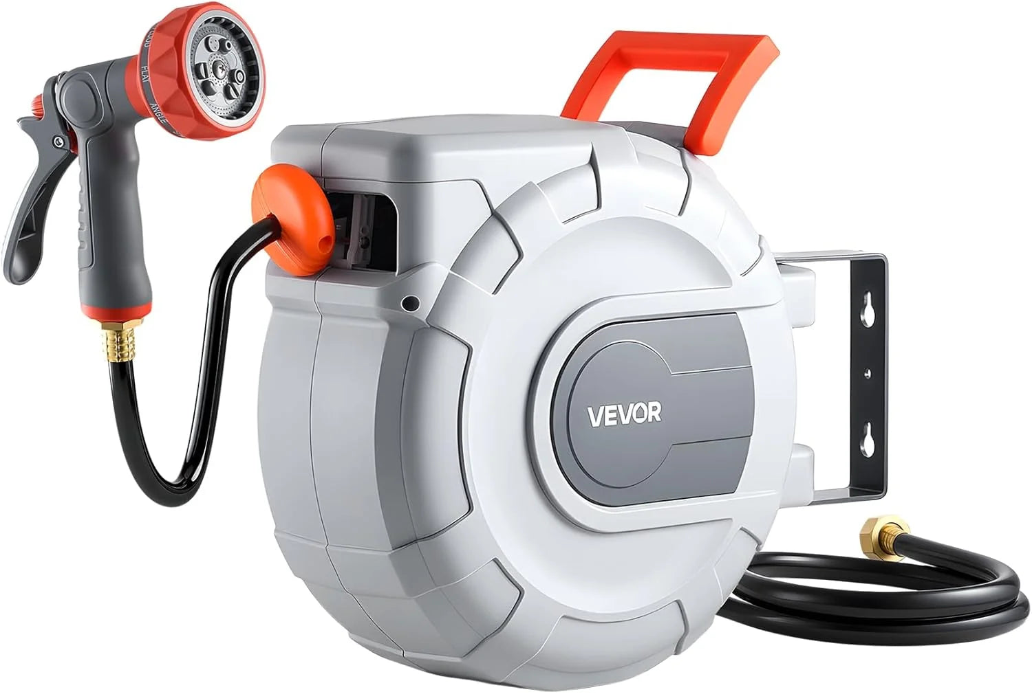 New Arrivals Retractable Garden Hose Reel, 5/8 Inch x 100 ft Wall Mounted Hose Reel, Heavy Duty Garden Hose Reel with 9 - Image 5