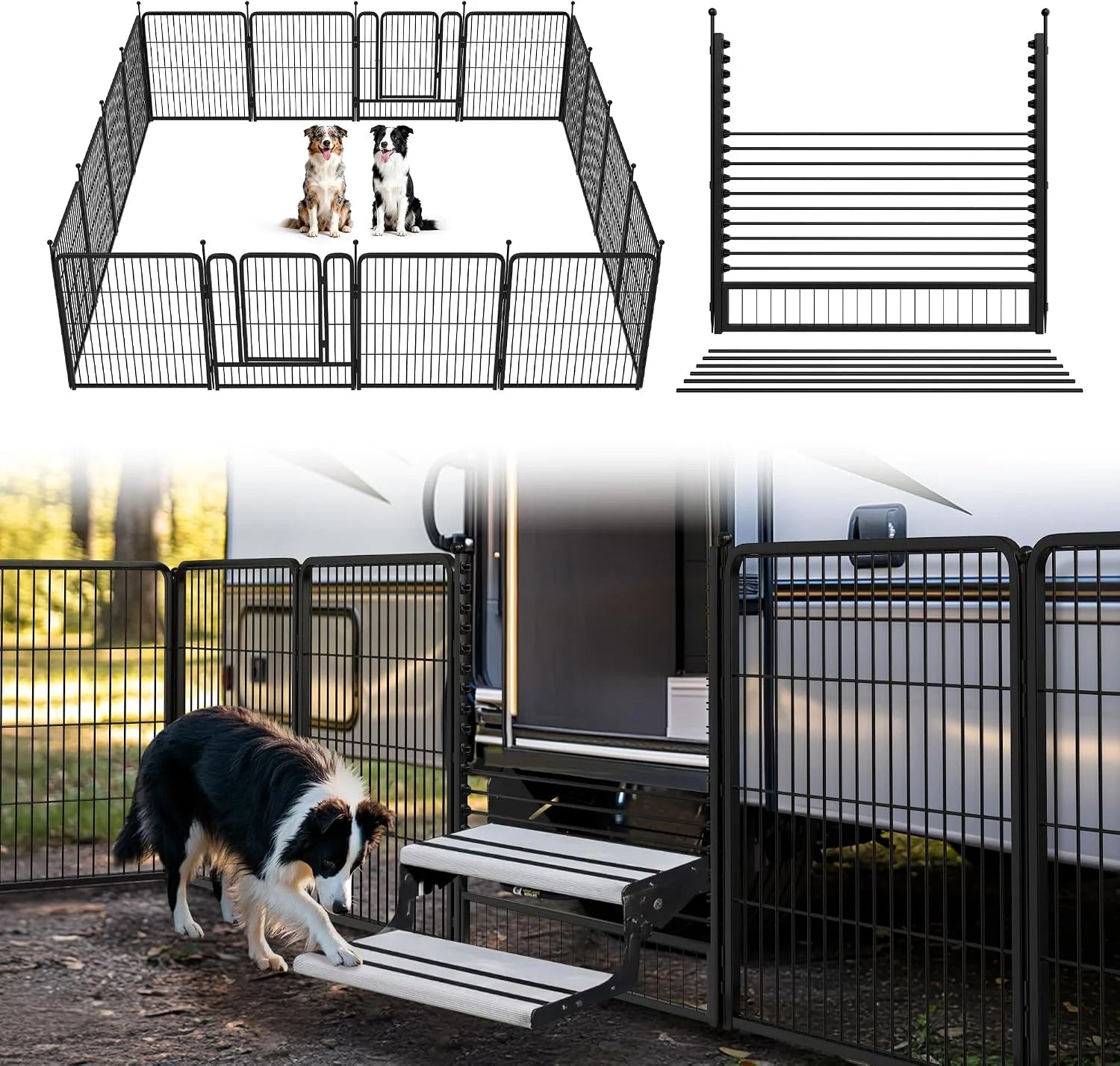 New Arrivals Rollick Dog Playpen, Indoor, 24 H, 8 Panels - Image 56