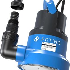 New Arrivals 1/2HP Submersible Water Pump with Stainless Steel Base, Removes Water to 0.04 Depth, 2450GPH Portable Sump Pump