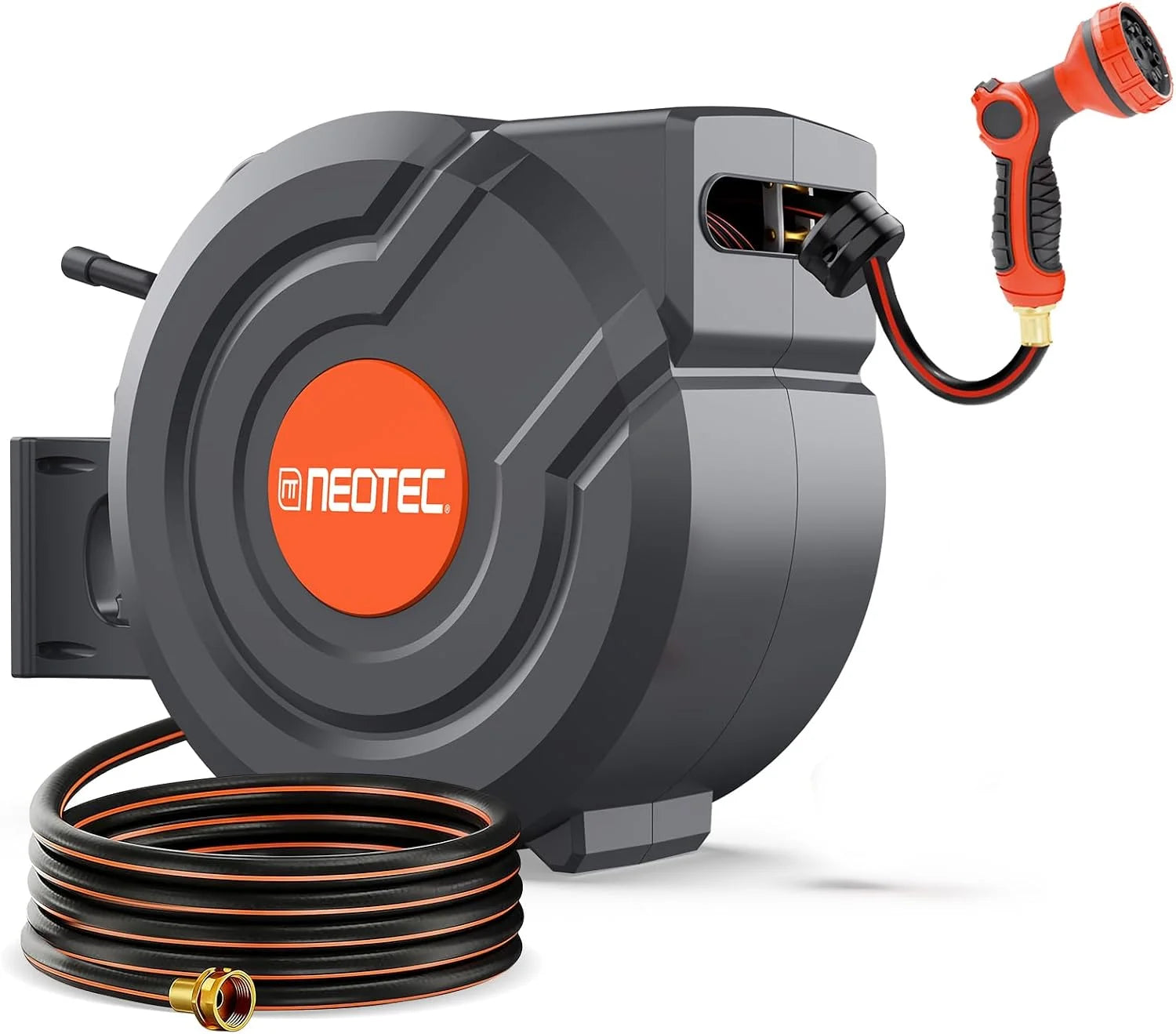100FT Retractable Garden Hose Reel 1/2 Inch, Wall Mounted Heavy Duty Water Hose with Auto-Lock bifanuoyard - Image 3