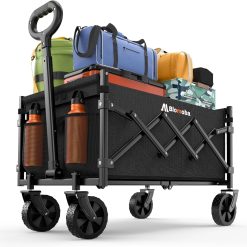 Alternative view of Blomoba Folding Wagon Cart with Wheels, 220lbs Utility Wagon Cart, Black