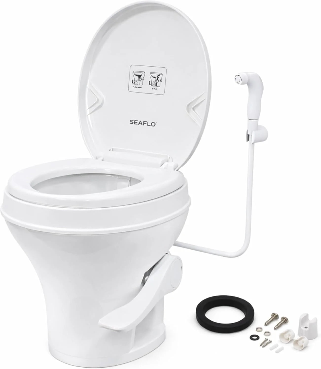 SEAFLO RV Toilet, 18.4 Residential Height, Fits Most RVs (9.5 Rough-In), 2-Bolt Mount, SFRTPH-01-01 bifanuoyard - Image 4
