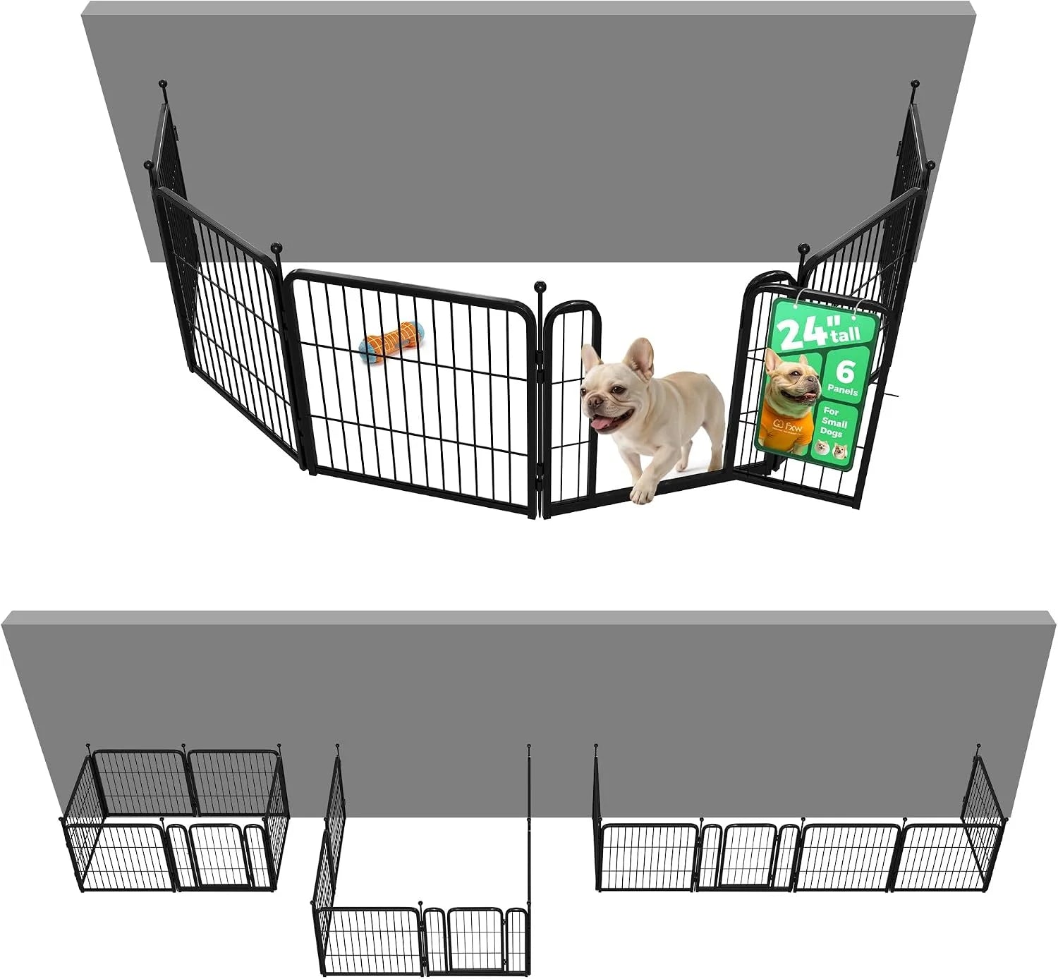 New Arrivals Rollick Dog Playpen, Indoor, 24 H, 8 Panels - Image 74