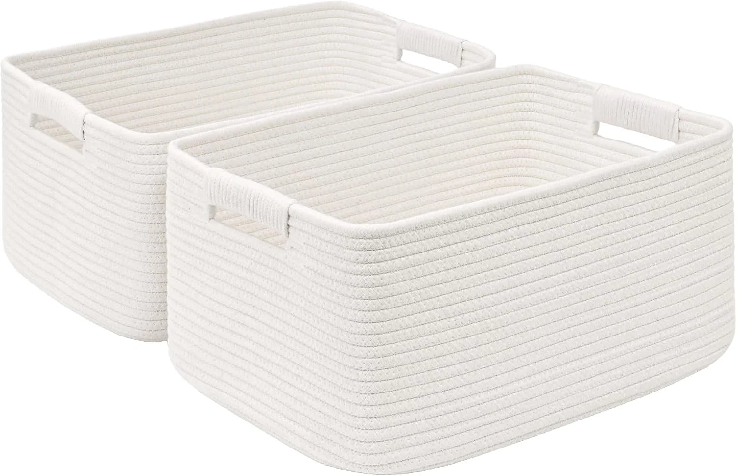 2 Pack Large Storage Basket for Organizing, 17.5x13x7 Woven Basket for Shelves, Closet Cube Storage Bins with bifanuoyard - Image 14