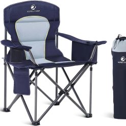 Alternative view of LET鈥橲 CAMP Folding Camping Chair Oversized Heavy Duty Padded Outdoor Chair with Cup Holder Storage and Cooler Bag bifanuoyard