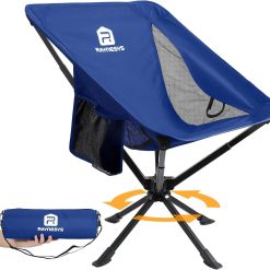 New Arrivals Portable Swivel Camping Chair, 8 Seconds Quick Setup Easy Carry, 3.8Lb Lightweight Folding Chairs for Hiking