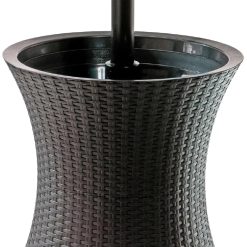 Keter Pacific Cool Bar Outdoor Patio Furniture and Hot Tub Side Table with 7.5 Gallon Beer and Wine Cooler bifanuoyard