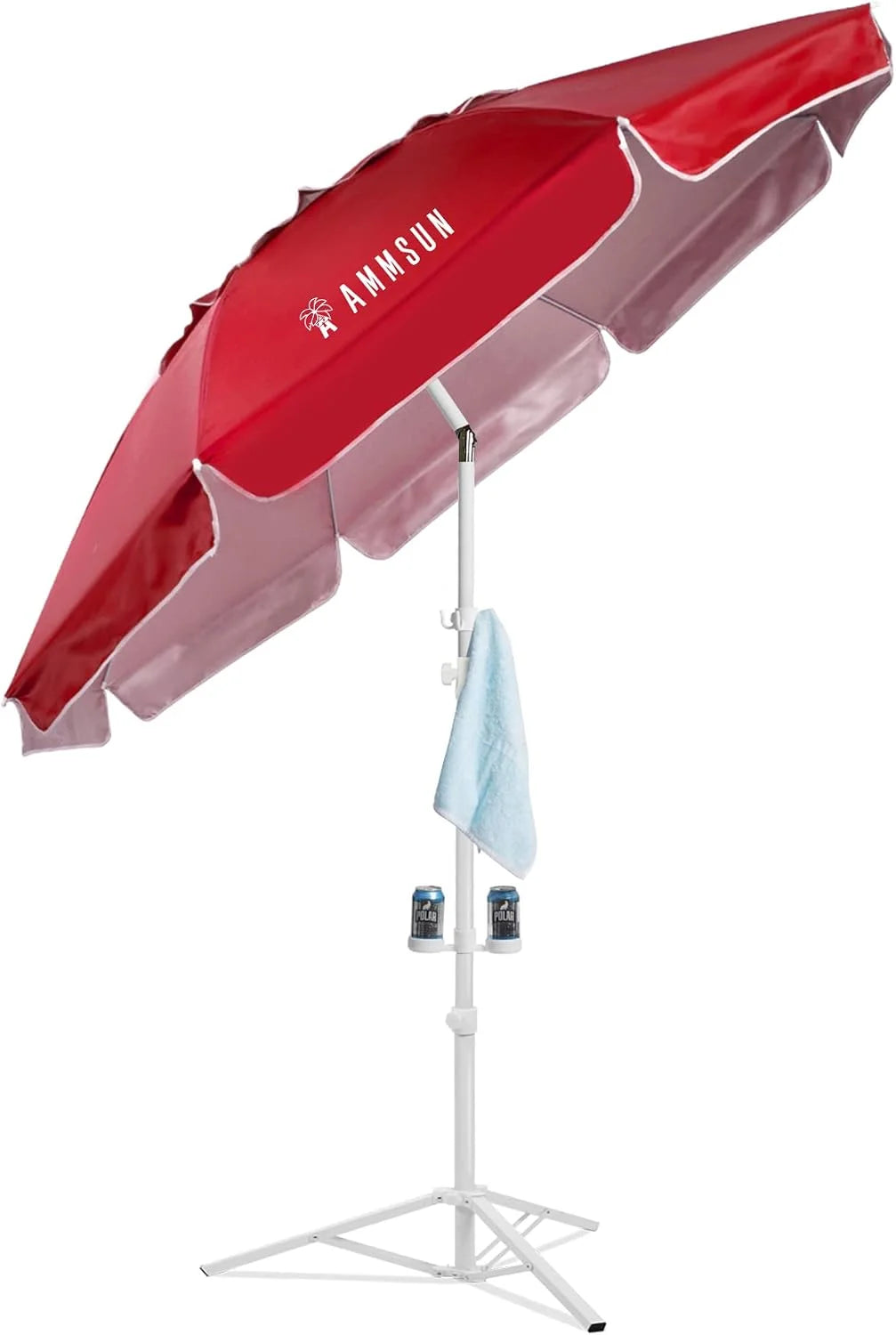 New Arrivals AMMSUN Shade Umbrella, Premium Portable Umbrella with Stand, 6.5ft Lightweight Free Standing Canopy for Sporting Games - Image 2