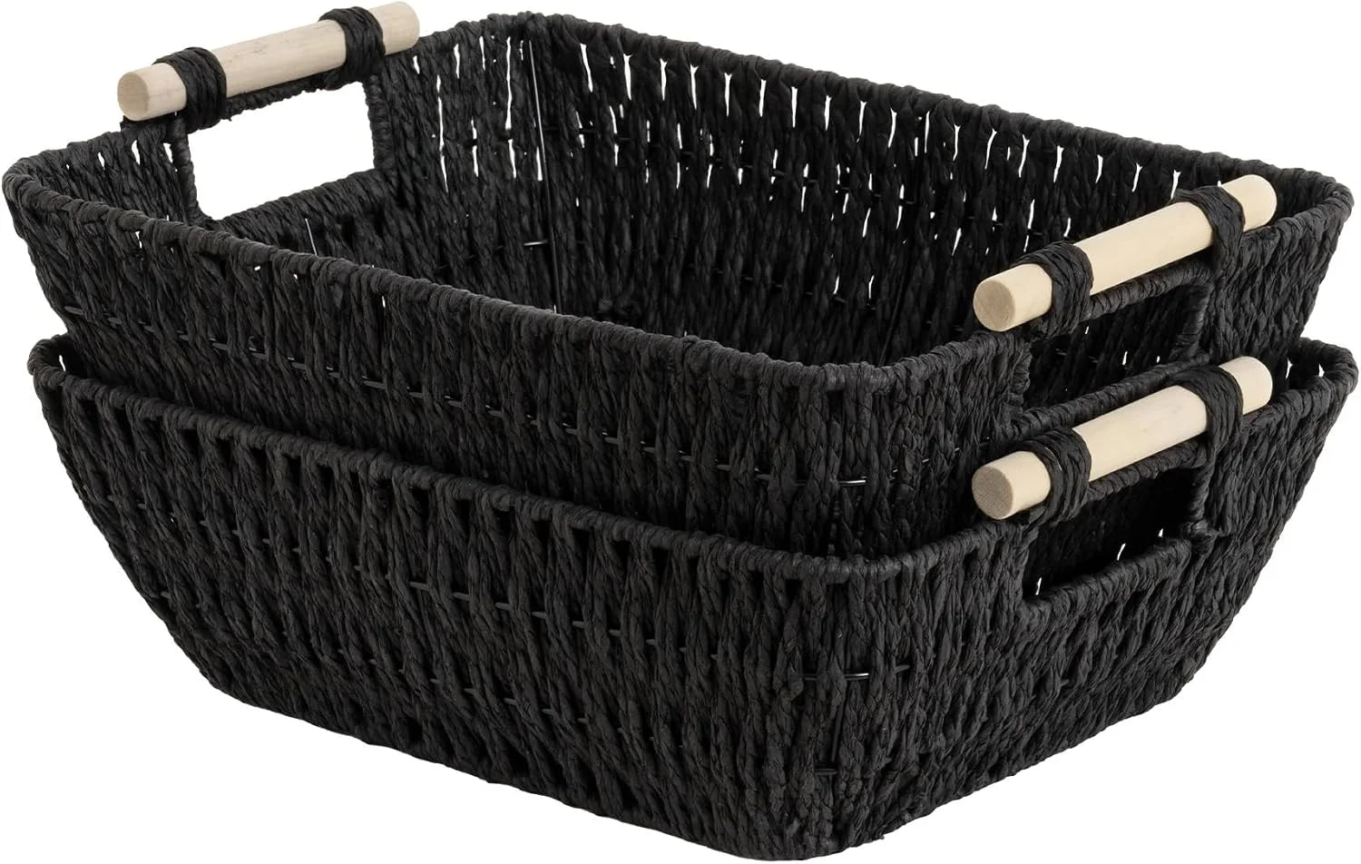StorageWorks Wicker Baskets for Organizing, Water Hyacinth Storage Baskets, Wicker Storage Baskets for Shelves bifanuoyard - Image 8