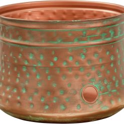 New Arrivals Garden 1917-G Hose Pot, Hammered, Patina