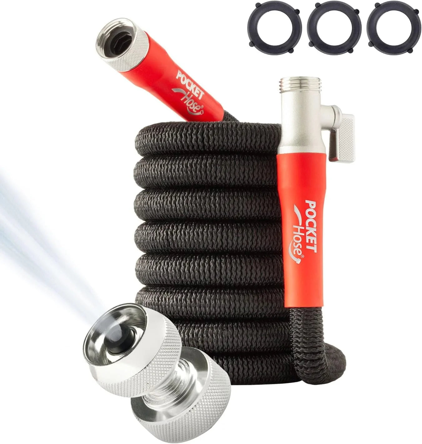 New Arrivals Hose 100 FT Silver Bullet 2.0 Expandable Garden Hose w/Turbo Shot Nozzle, AS SEEN ON TV
