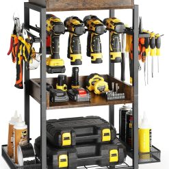 New Arrivals Power Tool Organizer Garage Storage Organization Shelving Tool Holder Drill Rack Shelf Rolling Cart Open Tool " For Garage Organization