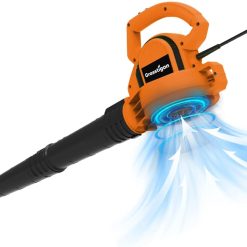 Grasstigon Electric Leaf Blower Corded, 7-Amp, 390CFM/ 210MPH, 2 Speed Modes, Powerful Lightweight Handheld Blowers for Lawn Care