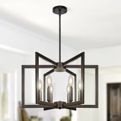 Alternative view of New Arrivals 6-Light Modern Metal Geometric Chandelier£¬Kitchen Island Brushed Nickel Lighting Fixtures£¬Entryway Light