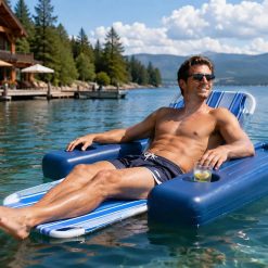 Alternative view of Poolmaster Caribbean Retro Floating Chaise Pool Lounge Chair for Adults bifanuoyard
