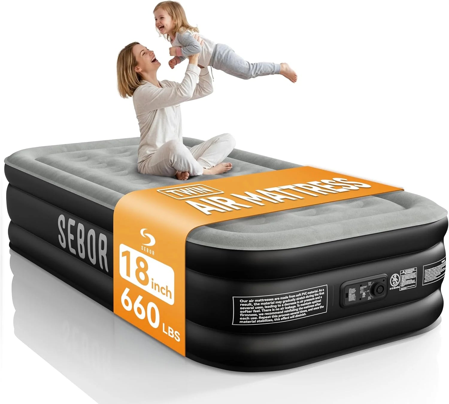 New Arrivals Air Mattress Queen with Built-in Pump 18, Comfortable Self-Inflating Air Mattress with High-Speed Pump - Image 2