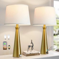 Modern Table Lamps Set of 2, Dimmable, Bulb Included