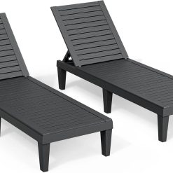 Alternative view of Lounge Chair, Pool Lounge Chairs Set of 2, Waterproof Sun Loungers Chair, 5-Positions Adjustable Outdoor Lounge Chairs bifanuoyard