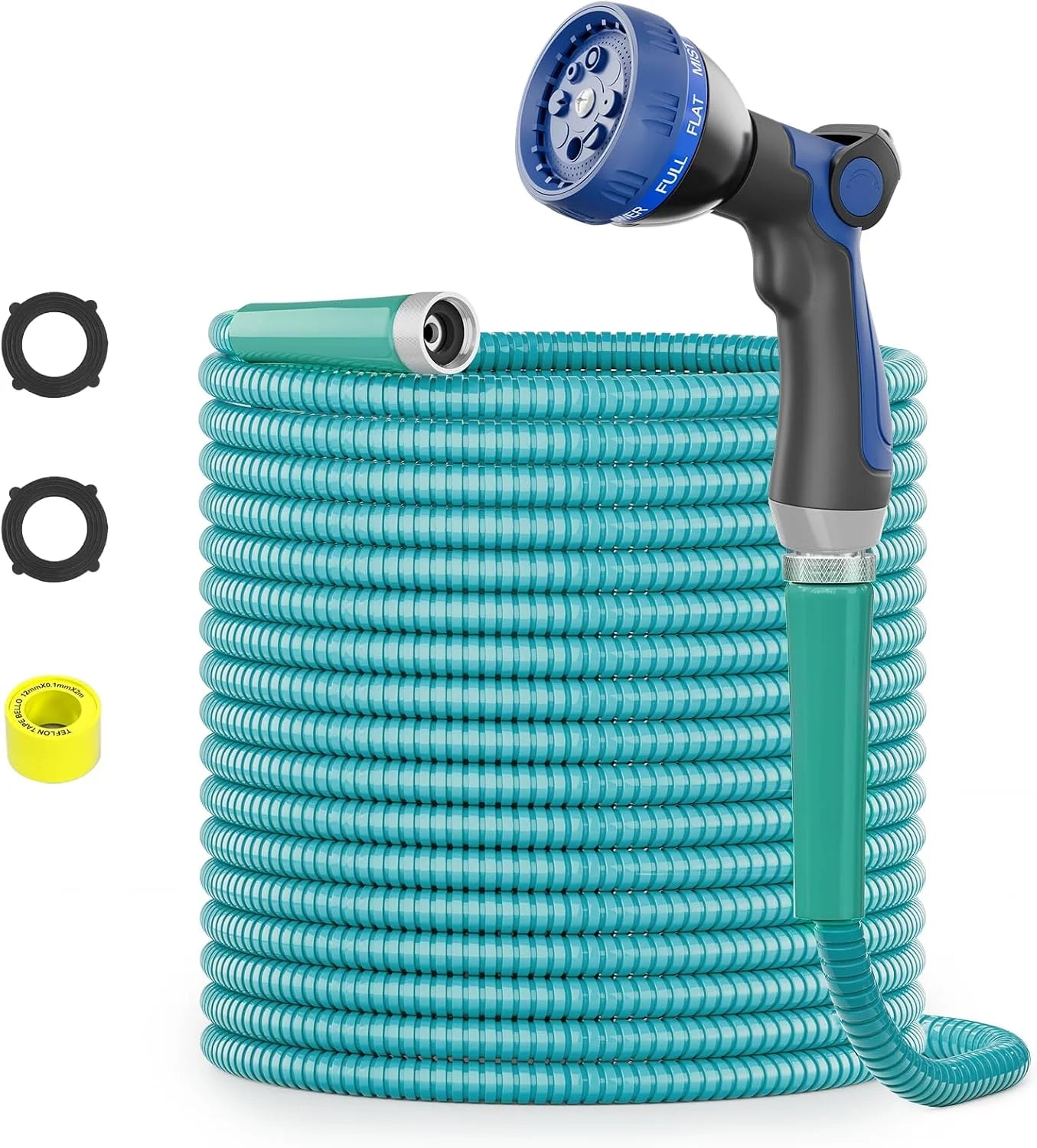 New Arrivals 100ft 304 Stainless Steel Garden Hose Metal, Heavy Duty Water Pipe with Nozzles for Yard - Image 7