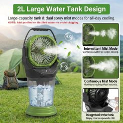 Alternative view of New Arrivals Misting Fan with Remote, 2L Water Tank & 2 Spray Modes, 30000mAh Rechargeable Outdoor Cooling Fan