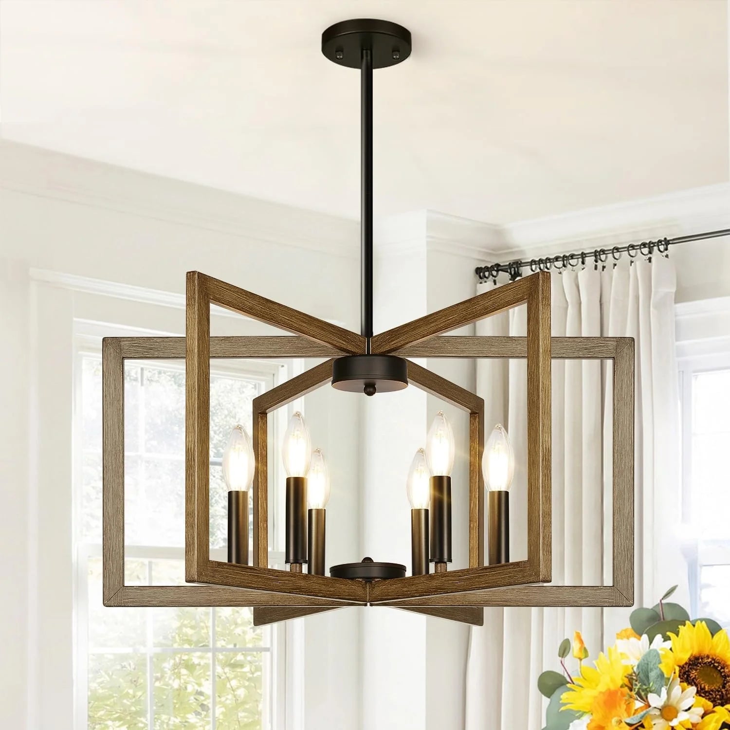 25-61 Height Adjustable Modern Matte Black Chandelier for Dining Room bifanuoyard - Image 6