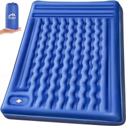 New Arrivals Double Sleeping Pad Camping, Self Inflating 6" Extra-Thick 2 Person Pillow Built-in Foot Pump Waterproof