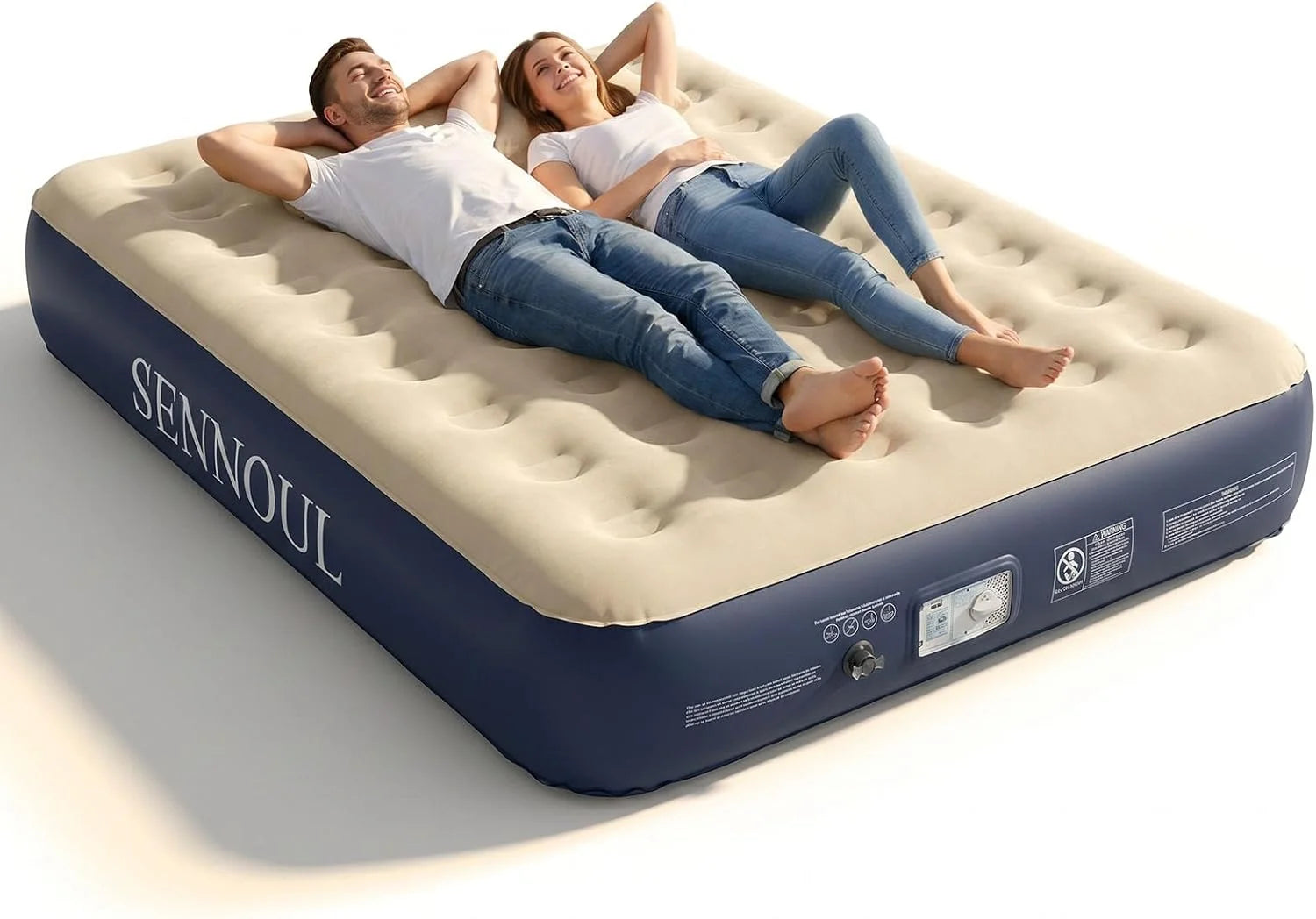 SENNOUL Air Mattress Queen with Built in Pump, Inflatable Mattress Blow Up Mattress 18 Raised Comfort bifanuoyard - Image 5
