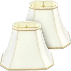 New Arrivals Set of 2 Bell Lamp Shade 6.25 x 8 Top 11 x 16 Bottom 12 High (Spider) Rectangle Cut Square Replacement