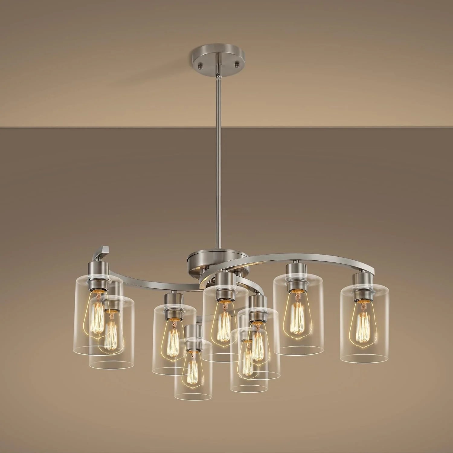 New Arrivals 6-Light Modern Farmhouse Black Chandelier, Adjustable Height Hanging Industrial Pendant Lights Kitchen Island - Image 9