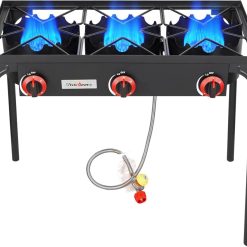 Alternative view of VIVICREATE Propane Grill 2 Burner Outdoor Propane Stove Portable Gas Grill High Pressure Camping Stove Double Burner bifanuoyard