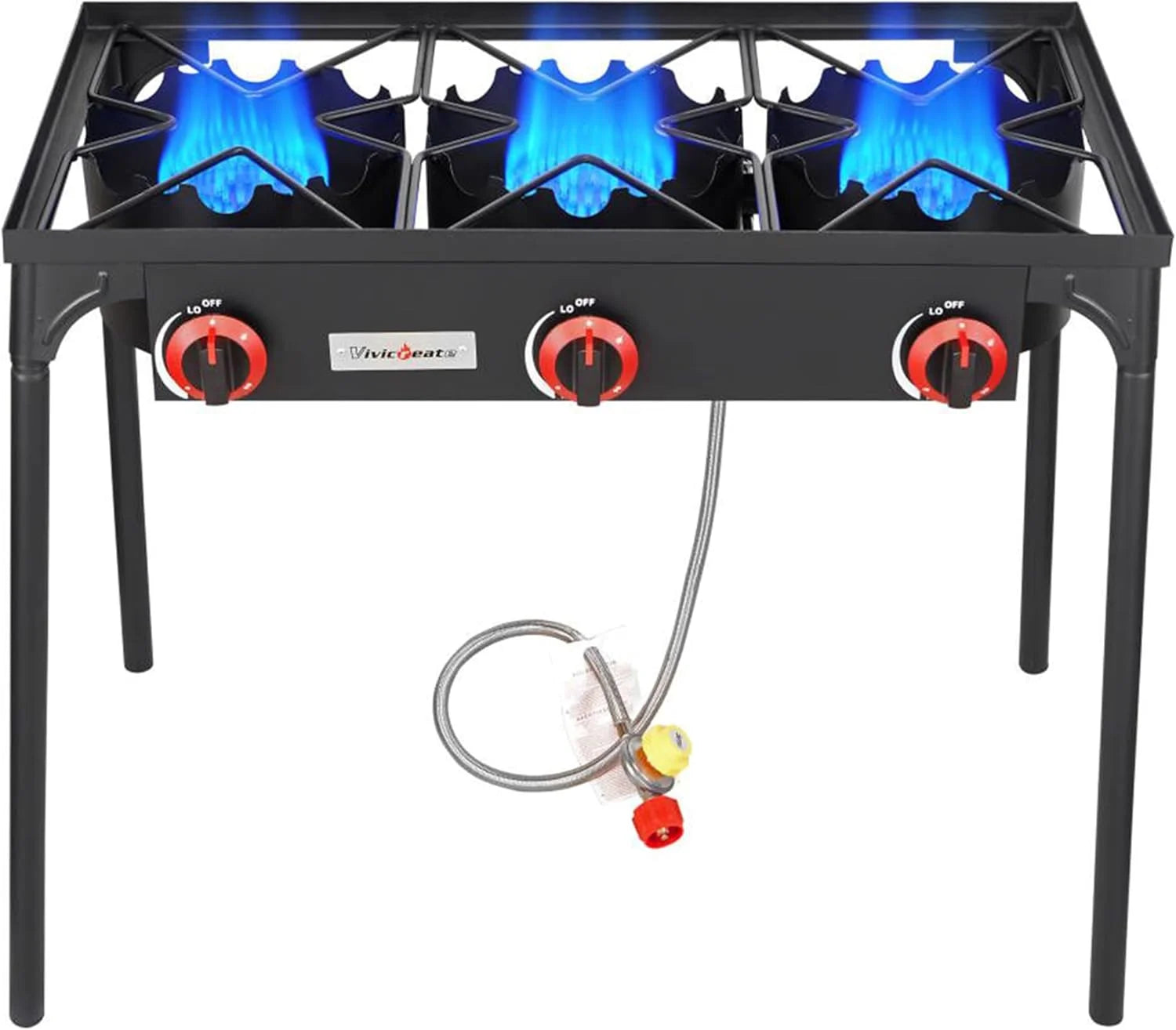 VIVICREATE Propane Grill 2 Burner Outdoor Propane Stove Portable Gas Grill High Pressure Camping Stove Double Burner bifanuoyard - Image 2