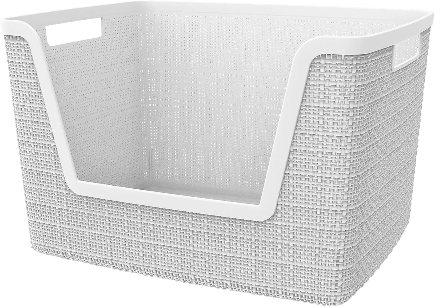 Curver Set of 4 Large Cube 17L Jute Decorative Plastic Organization and Storage Baskets, Perfect Bins for Home bifanuoyard - Image 14