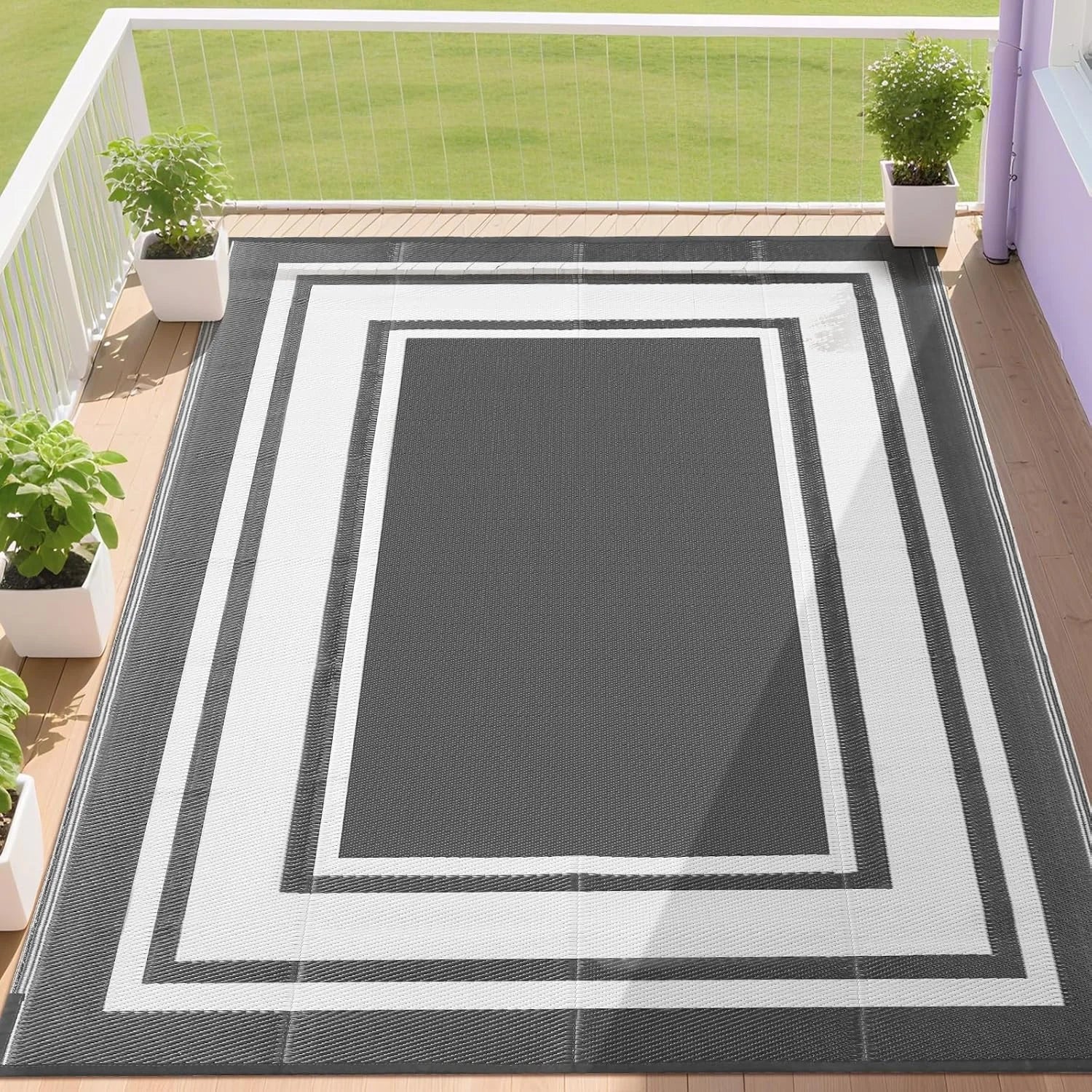 RURALITY Outdoor Rugs 8"x10" Waterproof for Patios Clearance, Plastic Straw Mats for RV bifanuoyard - Image 10