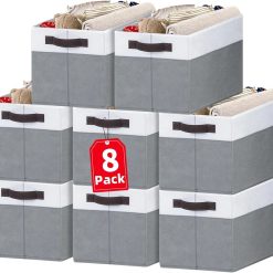 Alternative view of 4 Pack Large Closet Storage Baskets Bins for Shelves, Fabric Closet Organizers and Storage with Handles Home bifanuoyard