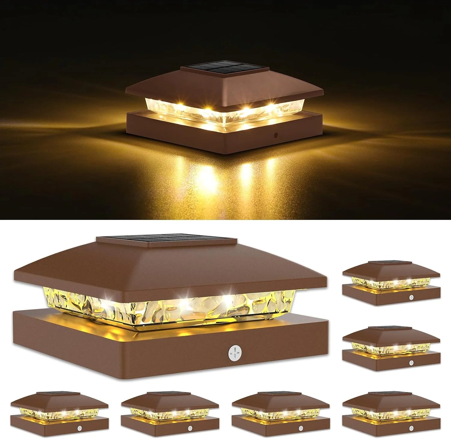 New Arrivals 4×4 Solar Post Cap Lights, 12 Pack Black Waterproof Fence Lights – For Home Projects - Image 12