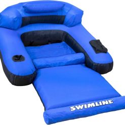 SWIMLINE Solstice Fabric Covered Pool Float Mattress Red Lounger Raft for Adults & Kids I Comfortable Head Back Rest & bifanuoyard