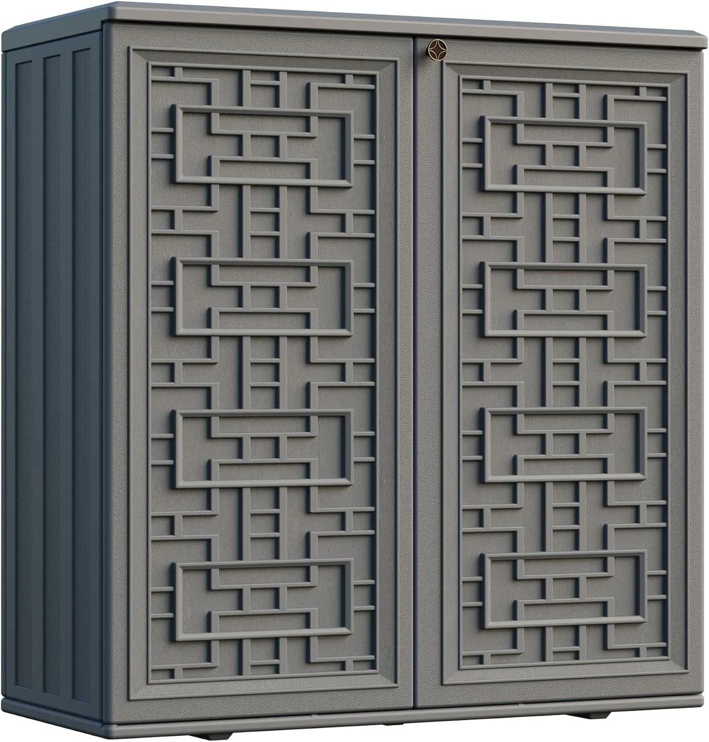 New Arrivals Outdoor Storage Cabinet Waterproof with Shelf, Resin Storage Sheds Outdoor Cabinets for tub Towels/Chemicals/Grill