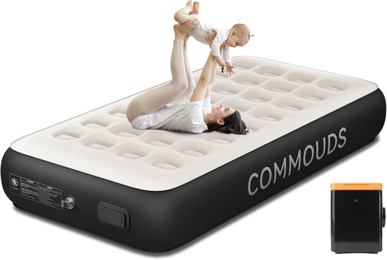 COMMOUDS Queen Air Mattress with 2000mAh Battery Powered Pump, 18 Raised Inflatable Mattress, Portable Blow up Mattress bifanuoyard - Image 2